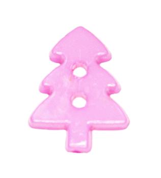 Kids button as a Christmas tree in purple 17 mm 0,67 inch